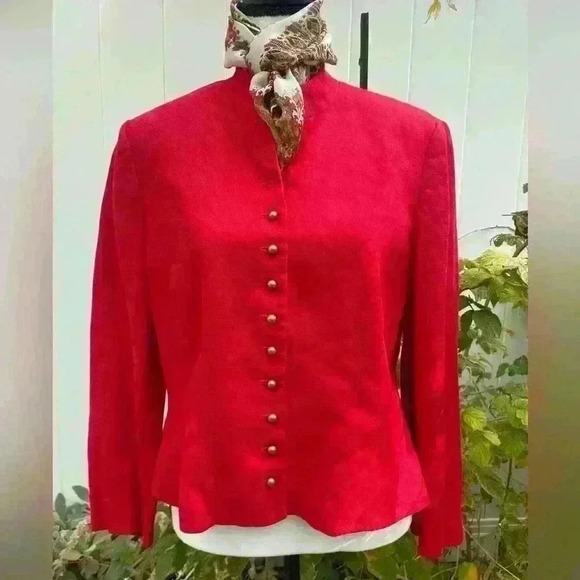 Lauren, Ralph Lauren linen blazer button up SZ 10 - Picture 1 of 7